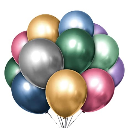 Picture of Metallic Assorted Latex balloons 12 inch, 10 pcs