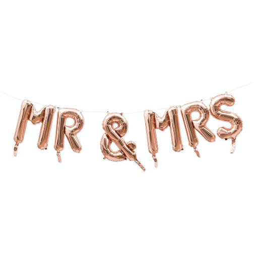 Picture of Rose Gold  Mr &Mrs Letters Foil balloon 