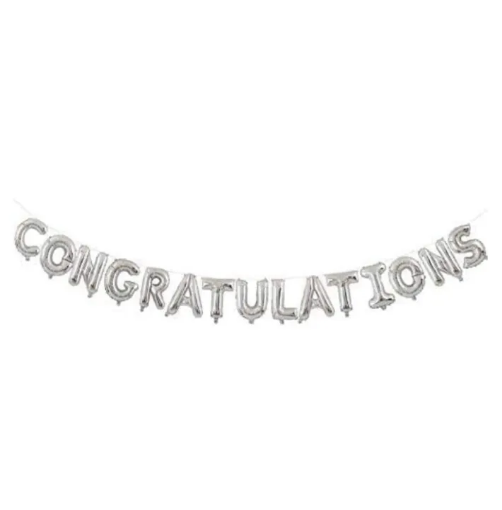 Picture of Silver Congratulations Foil Balloon 