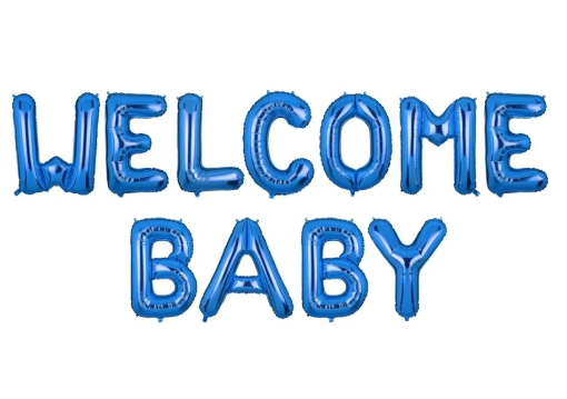 Picture of Blue Welcome Baby Letters Foil Balloons 