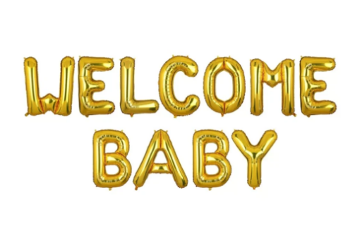 Picture of Golden Welcome Baby Letters Foil Balloons 