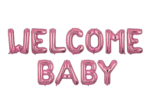 Picture of Pink Welcome Baby Letters Foil Balloons 