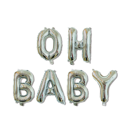 Picture of Silver Oh Baby Letter Foil Balloon