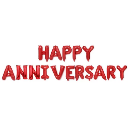 Picture of Red Happy Anniversary Letters Foil Balloons