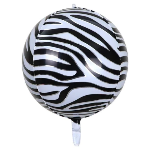Picture of Black Stripes Round Foil Balloon