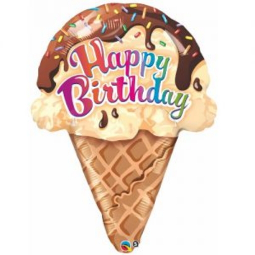 Picture of Happy Birthday Ice Cream Shape Foil Balloon 