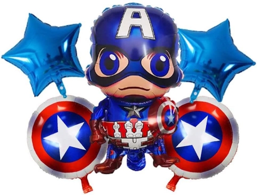 Picture of Captain America Balloon Bouquet 5 Pcs Set