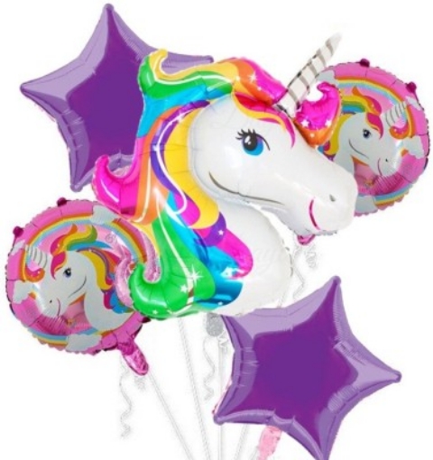 Picture of Unicorn Balloon Bouquet 5 Pcs Set