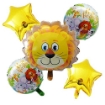 Picture of Jungle Animals Balloon Bouquet 5 Pcs. Set