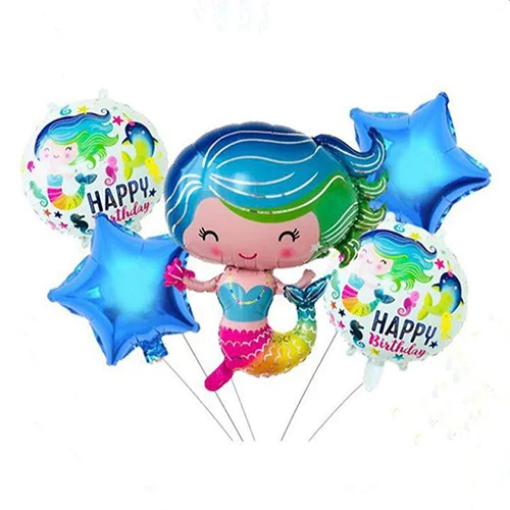 Picture of Shimmering Mermaids Balloon Bouquet 5 Pcs Set
