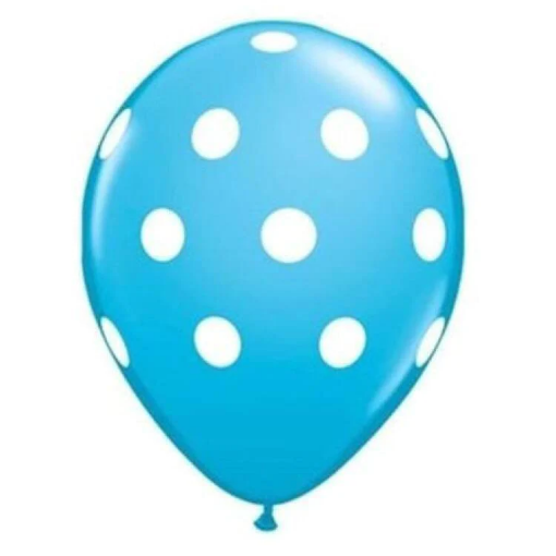 Picture of Polka Blue Latex balloons 10 pcs 