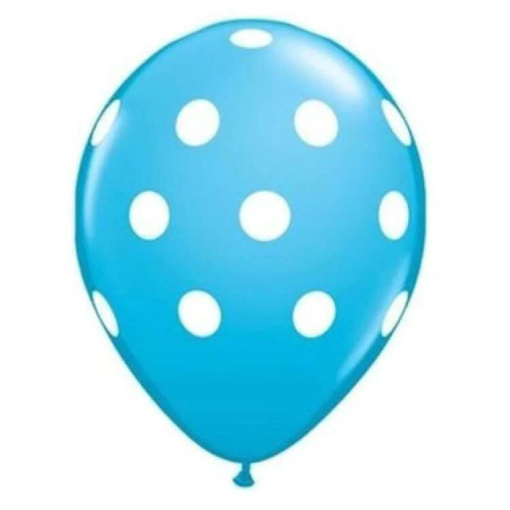 Picture of Polka Blue Latex balloons 10 Pcs. 