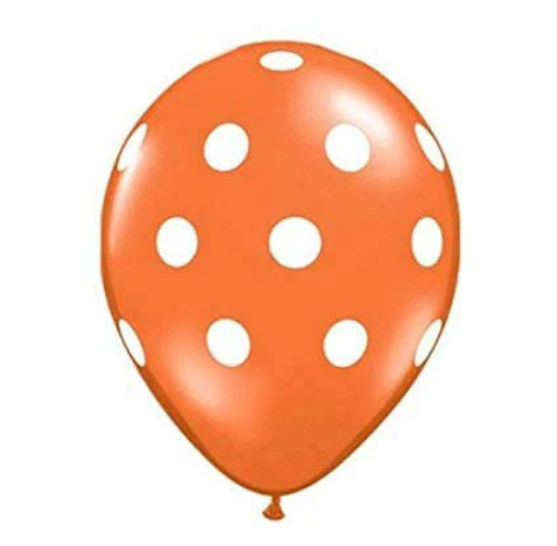 Picture of Polka Orange Latex balloons 10 pcs 