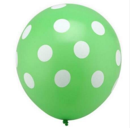 Picture of Polka Green Latex balloons 10 pcs 