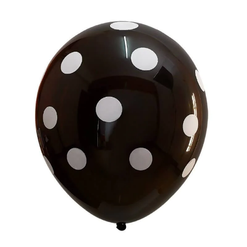 Picture of Polka Black Latex Balloons 10 pcs 