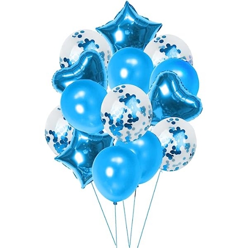 Picture of Bright Blue balloons Set 14 pcs 