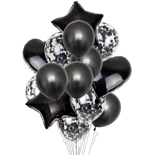 Picture of Jet Black balloons Set 14 Pcs. 