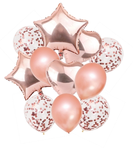 Picture of Rose Gold balloons Set 14 pcs 