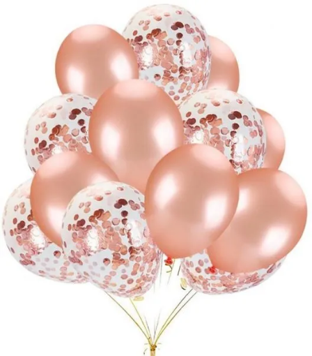 Picture of Rose Gold balloons Set 10 pcs