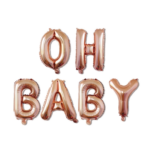 Picture of Rose Gold Oh Baby Letter Foil Balloon