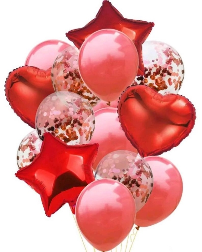 Picture of Apple Red balloons Set 14 pcs 