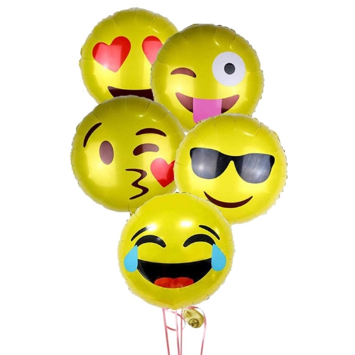 Picture of Smiley Character Balloon Bouquet 5 Pcs Set