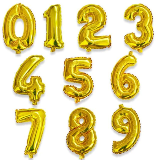 Picture of Golden Number Foil Balloon