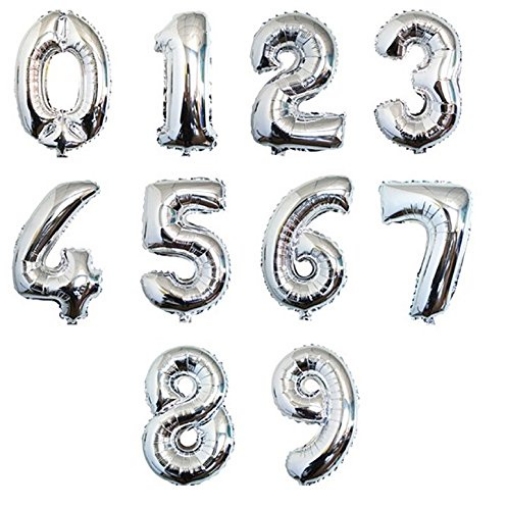 Picture of Silver Number Foil Balloon 