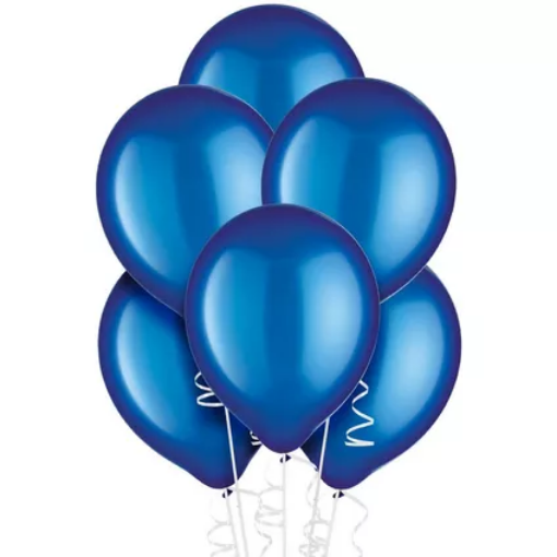 Picture of Metallic Bright Royal Blue Latex balloons 12 inch, 10 pcs