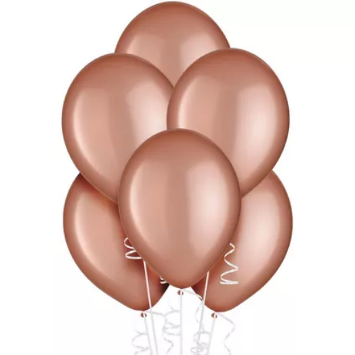 Picture of  Metallic Rose Gold Latex balloons 12 inch, 10pcs
