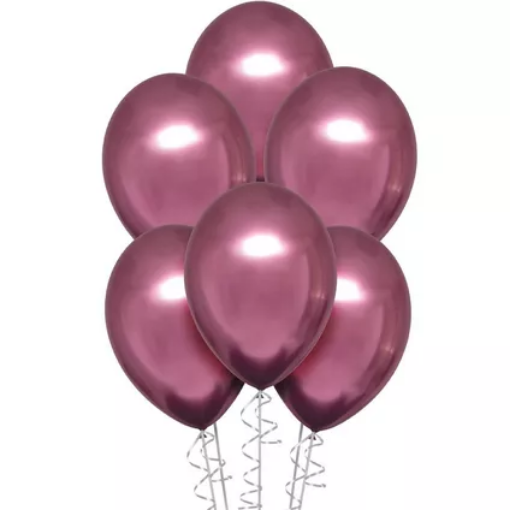Picture of Metallic Satine Pink Latex balloons 12 inch, 10pcs