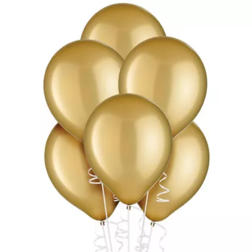 Picture of Metallic Gold Latex balloons 12 inch, 10 pcs
