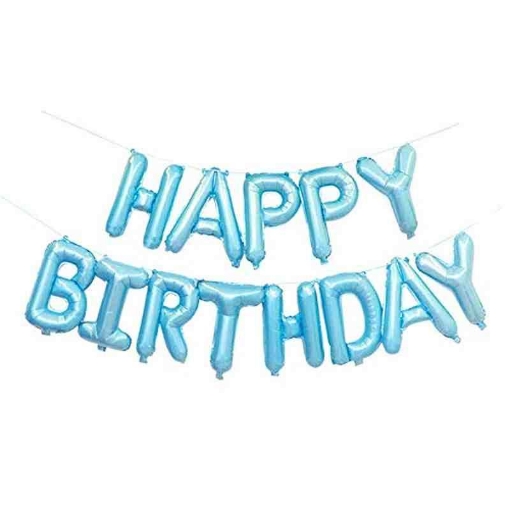 Picture of Happy Birthday Sky Blue Phrase Foil Balloon