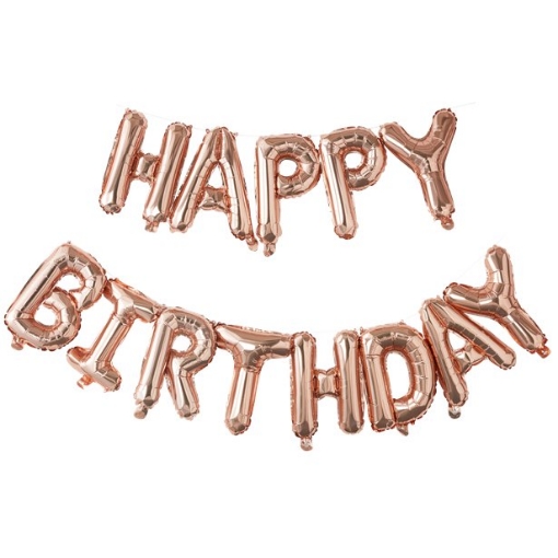 Picture of Happy Birthday Rose Gold Phrase Foil Balloon
