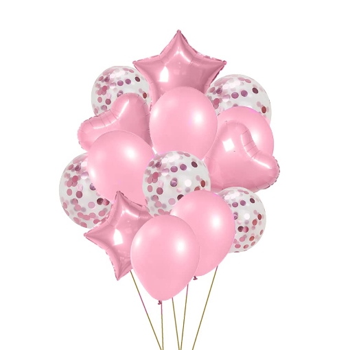 Picture of Pink balloons Set 14 Pcs. 