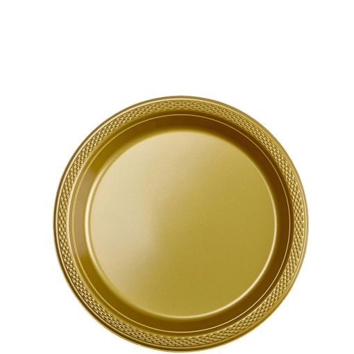 Picture of Gold Plastic Plate 7 Inch, 10Pcs