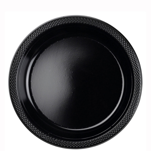 Picture of Jet Black Plastic Plates 7In, 10Pcs