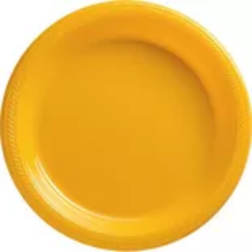 Picture of Yellow Sunshine Plastic Plates 7In, 10Pcs