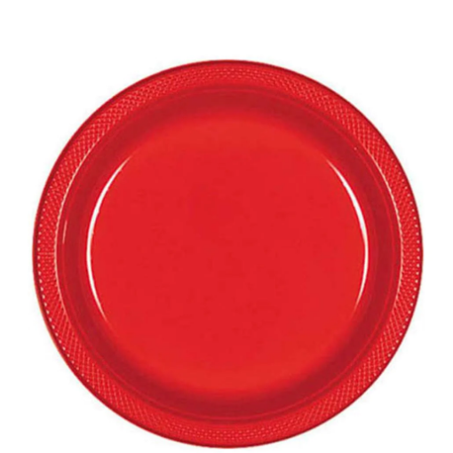 Picture of Apple Red Plastic Plates 9In, 10Pcs
