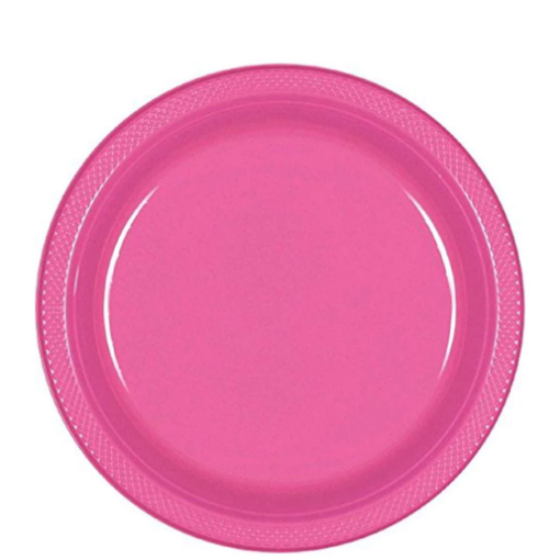 Picture of Bright Pink Plastic Plates 10 Pcs.