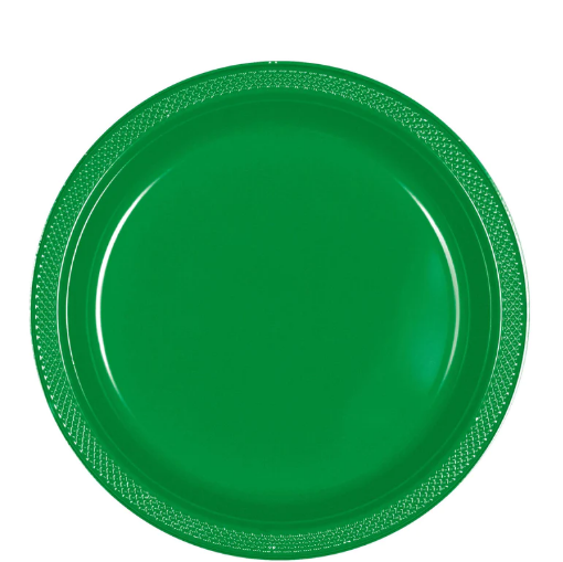 Picture of Festive Green Plastic Plates 10 Pcs.