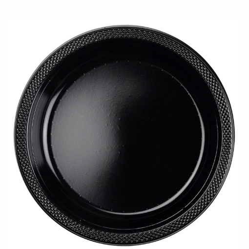 Picture of Jet Black Plastic Plates 10 Pcs.