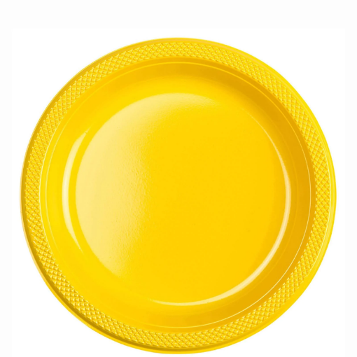 Picture of Yellow Sunshine Plastic Plates 9In, 10Pcs
