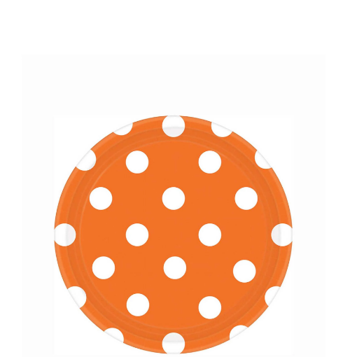 Picture of Orange Peel Dots Round Party Paper Plates 10 Pcs.