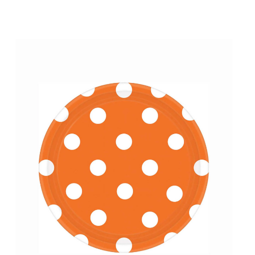 Picture of Orange Peel Dots Round Party Paper Plates 7In 10Pcs