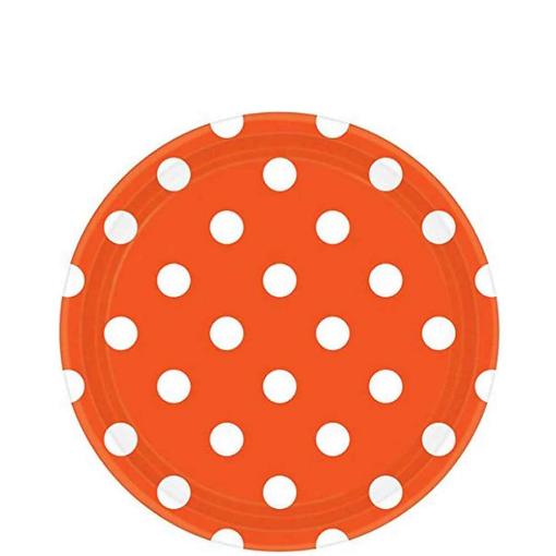 Picture of Orange Peel Dots Round Party Paper Plates 9In 10Pcs