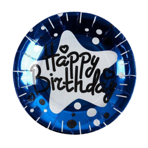 Picture of Happy Birthday Blue Paper Plates 10 Pcs.