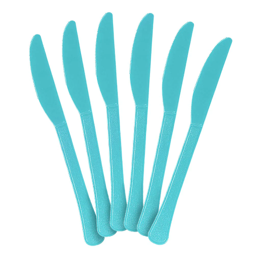 Picture of Caribbean Blue Plastic Knives 24 Pcs