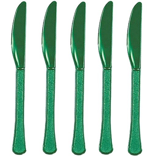 Picture of Festive Green Plastic Knives 24 Pcs