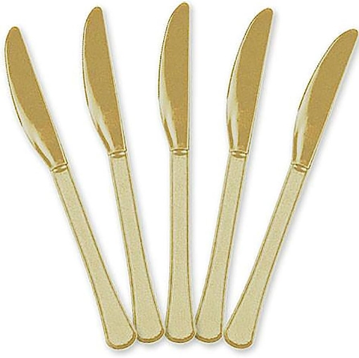 Picture of Golden Plastic Knives 24 pcs